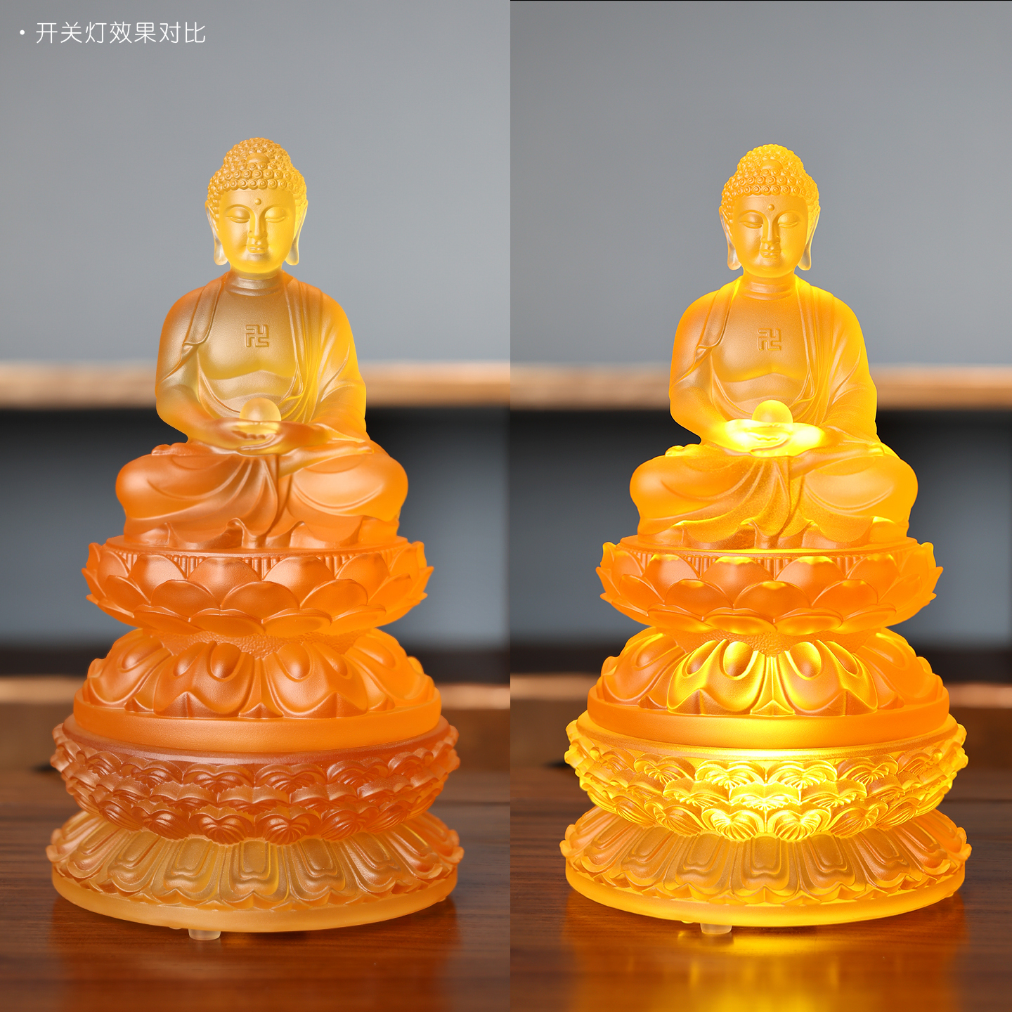 手工琉璃LED增高台柔光长明氛围家居装饰发光底座收藏摆件支架灯