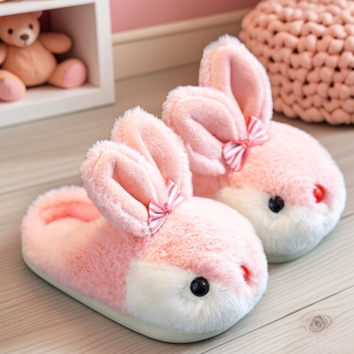 班都熊儿童冬季卡通保暖棉拖鞋