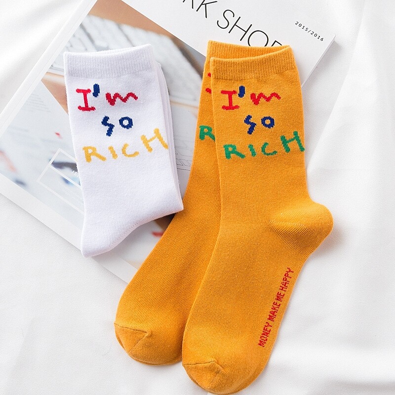 春秋新款创意趣味字母袜原宿百搭sock中筒袜橘色系袜子棉男女棉袜|ruв категории игрушка/коляска/головоломка/блоки/модель, плюшевые игрушки - от Buy2taobao.com для оказания профессиональной услуги покупки агента Taobao