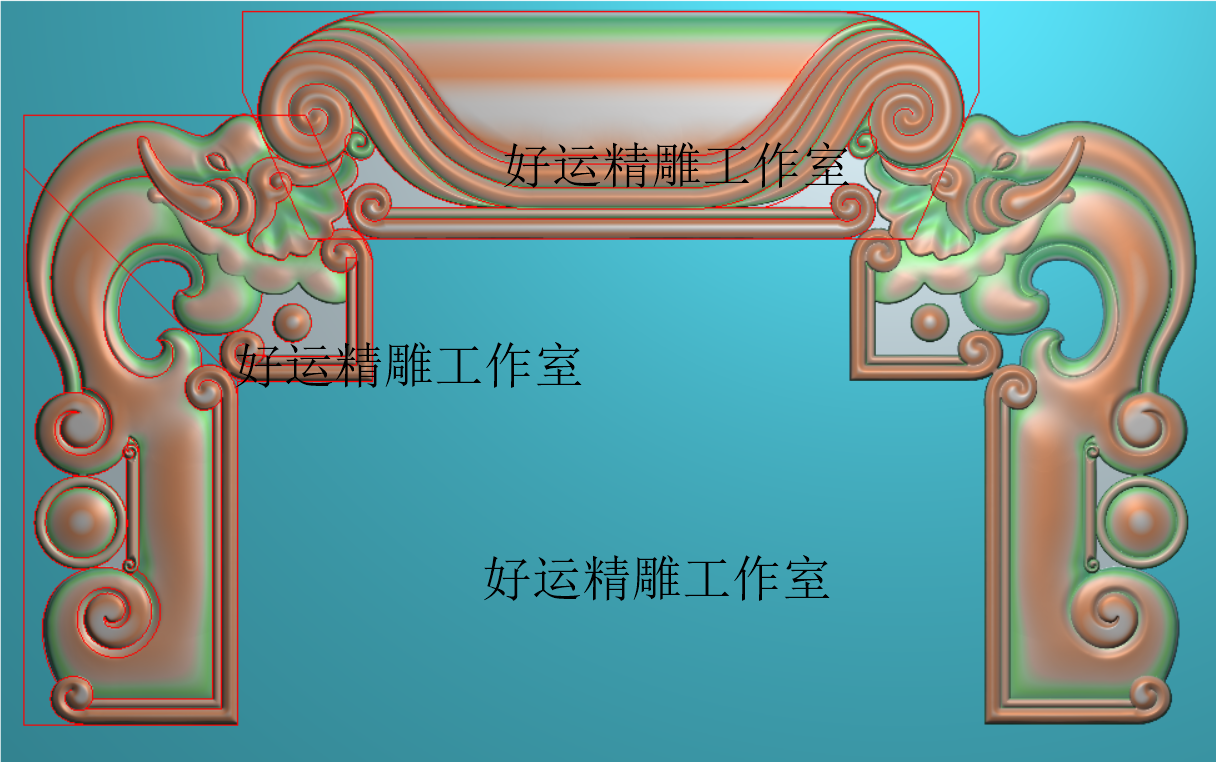 新款如意沙发靠头精雕图大象靠头财源脑头浮雕图雕刻图象头如意椅