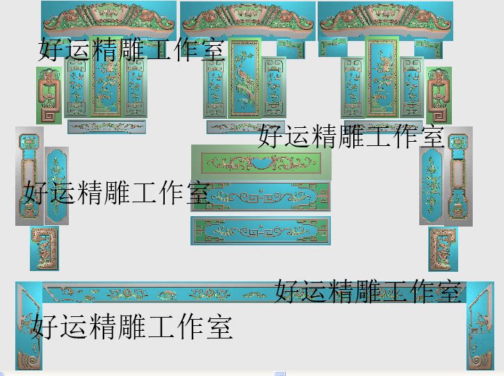 大富豪沙发木雕图精雕如意富贵沙发浮雕图花鸟沙发宝座财源精雕图