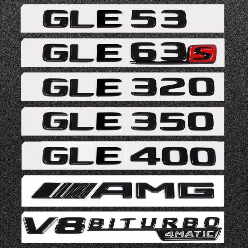奔驰GLE后车标GLE350 GLE400 GLE450 4MATIC 数字车标贴尾标字标
