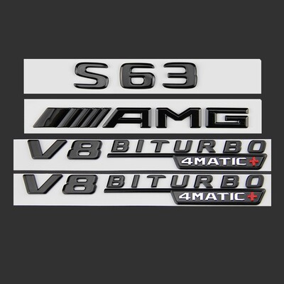 适用黑标标志S级S63S450尾标S400奔驰AMG改装S65L V8biturbo车标
