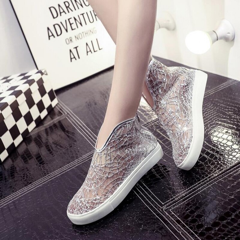 网纱凉鞋女夏透气19新款时尚亮片外穿网鞋平底百搭后拉链镂空单鞋|ruв категории Женская обувь, низкий чистка - от Buy2taobao.com для оказания профессиональной услуги покупки агента Taobao