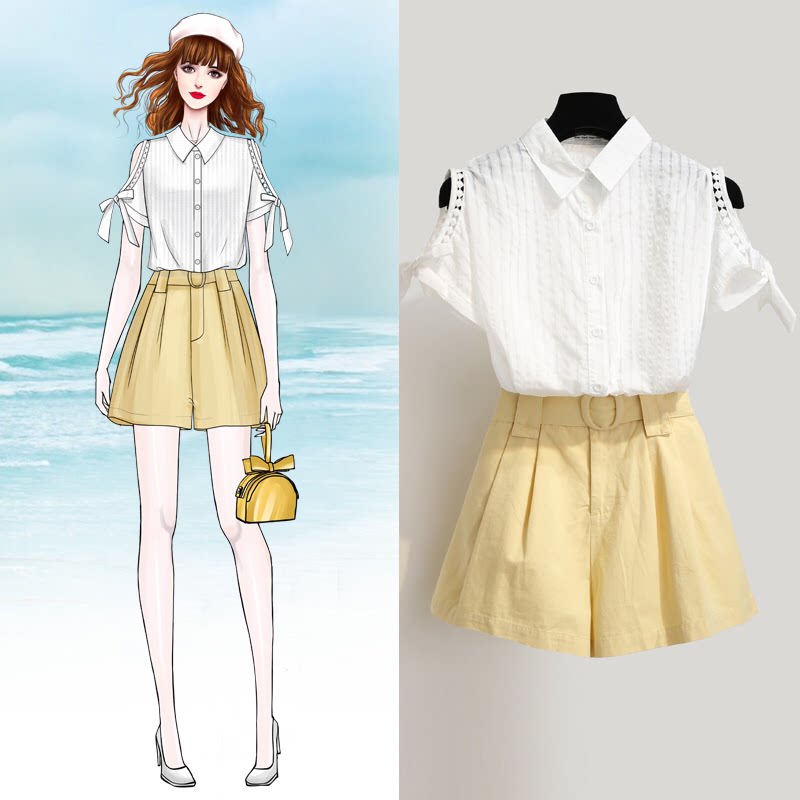 矮个子裙裤套装夏女装2019网红洋气露肩减龄小香风阔腿短裤两件套|msdalam kategori luar/Mountaineer/Camping/Aksesori perjalanan, pakaian luar, pakaian percutian luar, percutian luar saman seluar - dari Buy2taobao.com untuk memberikan perkhidmatan ejen Taobao profesional membeli