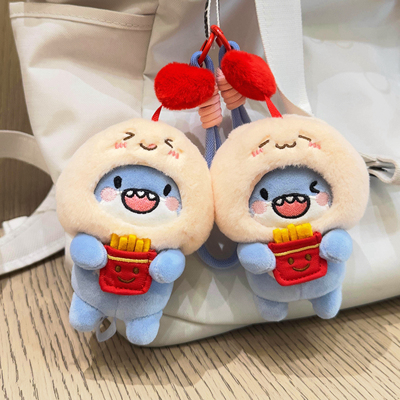 【我爱小豆包】孙颖莎毛绒鲨鱼薯条公仔挂件莎头钥匙扣送闺蜜礼物