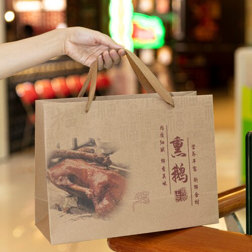 熟食烧鹅驴肉手提袋卤肉牛皮纸袋