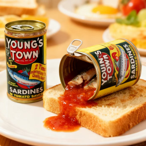 YOUNG'S TOWN Sardines沙丁鱼罐头原味/辣味茄汁即食美味海鲜155g