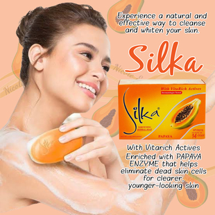 Silka Orange Papaya Skin Whitening Soap135g木瓜面部背部香皂