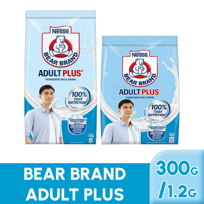 Bear Brand Adult Plus Powdered Milk 300g / 1.2kg