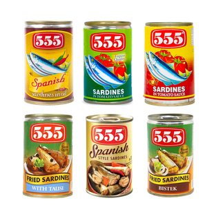 555 Sardines沙丁鱼罐头进口即食海鲜罐头下饭拌面神器155g