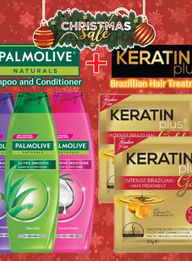 christmas promo: Palmolive shampoo 2 keratin plus treatment