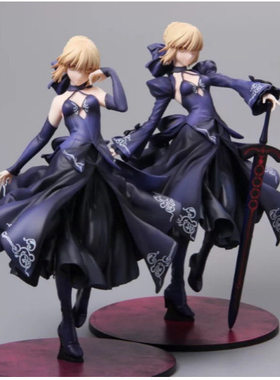 命运之夜 卑王黑塞巴 saber 黑色礼服 塞巴 手办模型摆件