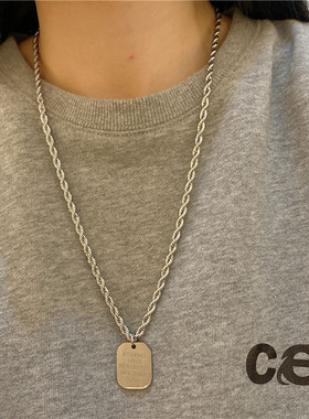 简约字母毛衣长款女嘻哈锁骨项链