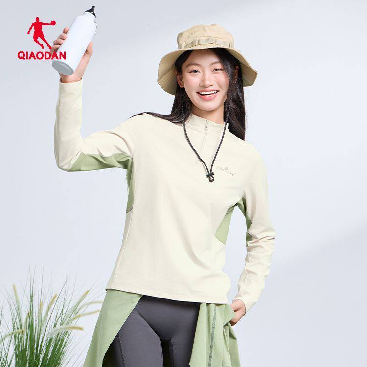 乔丹长袖2025夏女性长袖T恤运动卫衣/套头衫