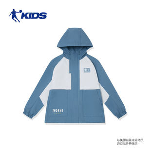 乔丹儿童篮球运动外套薄款2025春秋新款连帽大童男童篮球梭织风衣