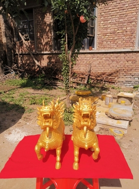 纯铜招财麒麟吉祥物保家宅平安包邮退货包运费