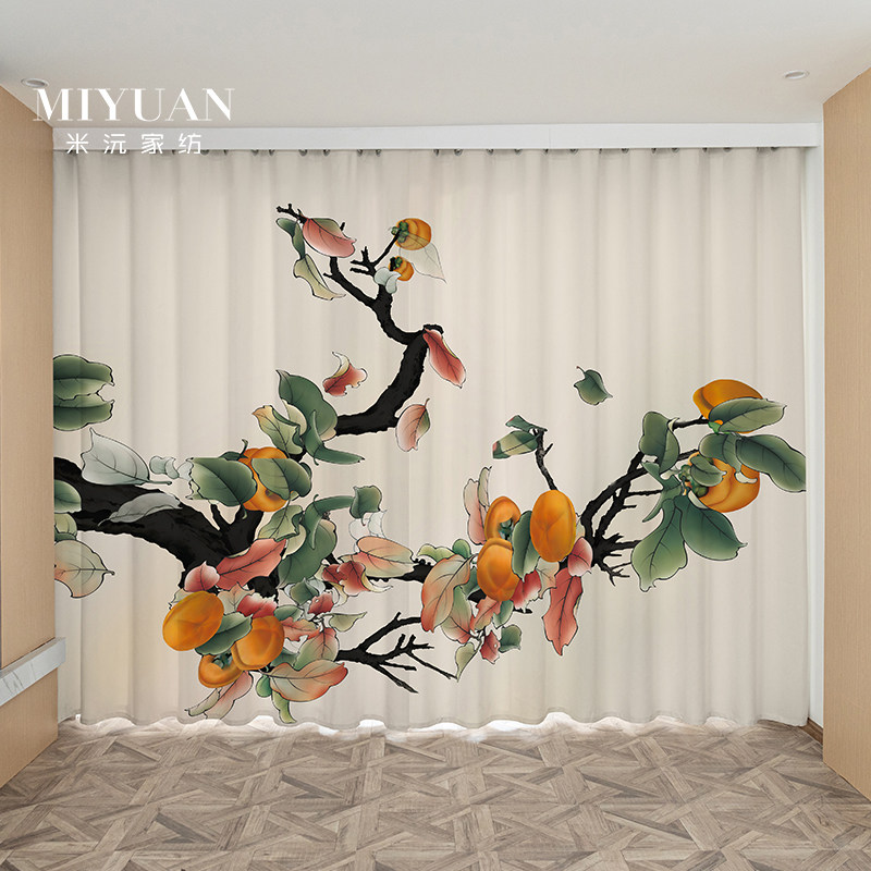 2025年新款中式窗帘事事如意卧室装饰纱帘飘窗客厅遮光帘定制成品,居家布艺,定制窗帘,淘宝优惠券,粉丝福利购,淘宝优惠卷