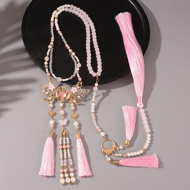 汉服长背云璎珞项链女童马面裙