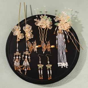 2024年新款中式汉服发饰秀禾新娘头饰配饰国风小众发簪发夹套装女