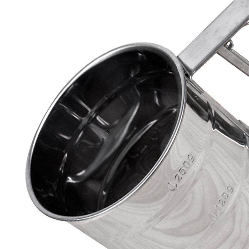 大号手动杯式面粉筛子面粉筛杯不锈钢手压式面粉筛糖粉筛烘