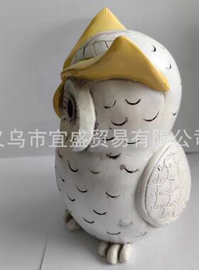 跨境磁铁猫头鹰摆件树脂装饰品家居庭院钥匙吸铁强磁创意艺术摆件