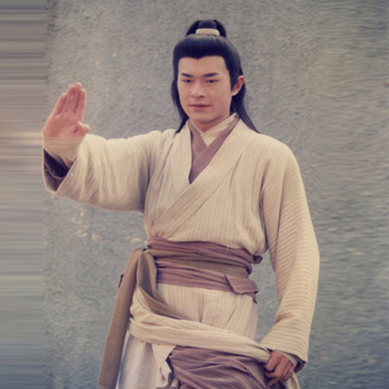 影视神雕侠侣古天乐杨过小龙女同款古装棉麻武侠古装侠客服演出服