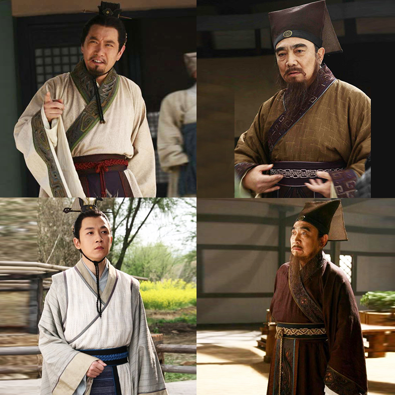 汉服男棉麻古装男大臣员外服富商