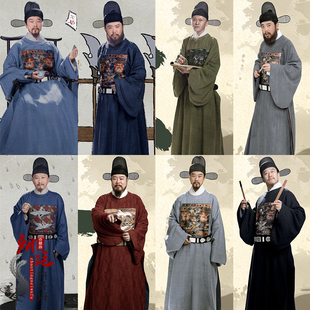 影视圆领袍明朝官服大明同款明朝男官服大臣补服县令知府官员古装