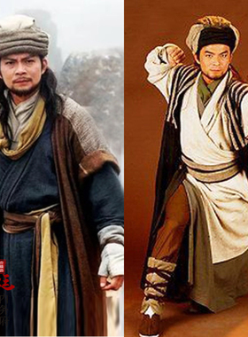 影视古装天龙八部乔峰同款古装棉麻武侠古装侠客服大侠古装演出服
