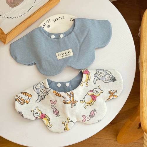 婴幼儿双面花瓣围嘴吸水口水巾棉