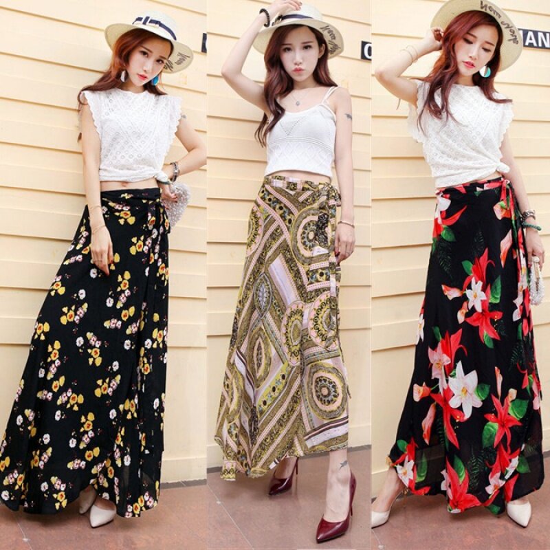 2019 new pattern Single chip Ethnic style Frenum Paige printing Chiffon longuette Sandy beach Package hip Bodyin the Sports/Yoga/Fitness/Fans supplies , Dance/Aerobics/Gymnastics , Square Dance , Square Dance Skirts  category - from Buy2taobao.com to provide professional Taobao agent buy service