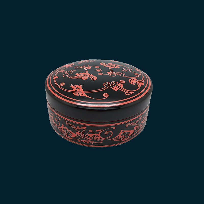 【曾楚漆器】彩绘针刻漆圆盘中国漆器曾侯乙仿古高档手工艺品定制