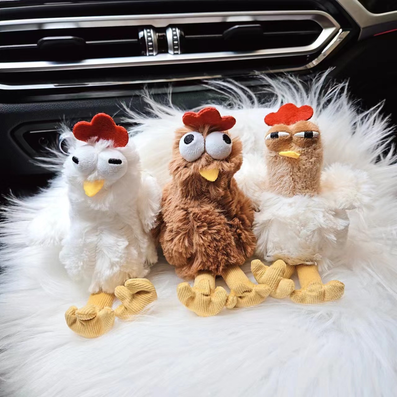 会下蛋的小鸡钥匙扣挂件创意会吱吱叫的毛绒公仔玩具书包挂饰