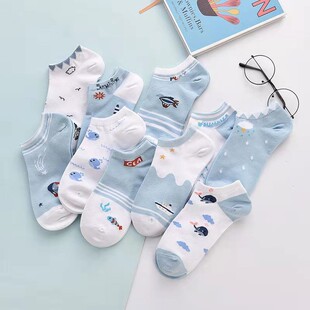 袜子夏季 短袜可爱日系潮流ins百搭学生船袜子女短袜 薄款 女韩版