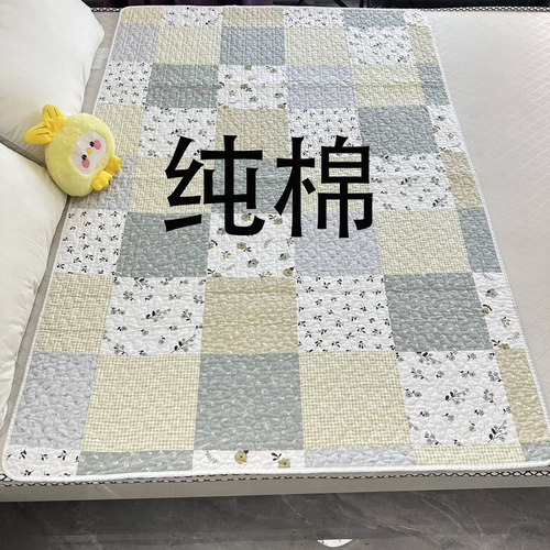 大尺寸双面全棉可机洗隔脏防汗盖毯夹棉床盖床上铺褥垫多用途透气