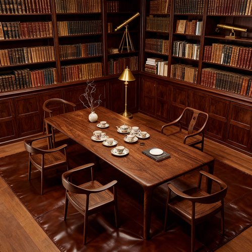 名师手作南美进口胡桃木高档茶桌