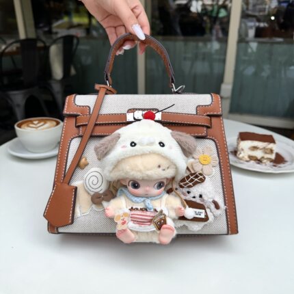 【新奇棕房子娃包定制】男女节日礼物大容量斜挎包  尺寸20*7*13