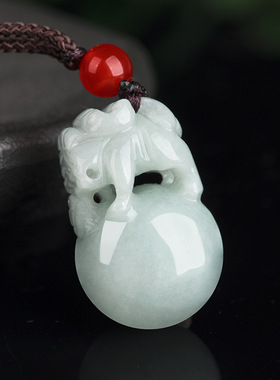 天然缅甸A货保真翡翠时来转运貔貅吊坠冰种玉石招财转运挂件玉器