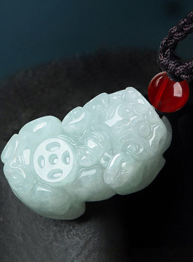 天然正品缅甸A货翡翠小号金钱貔貅玉石吊坠挂件皮丘男女玉佩玉器