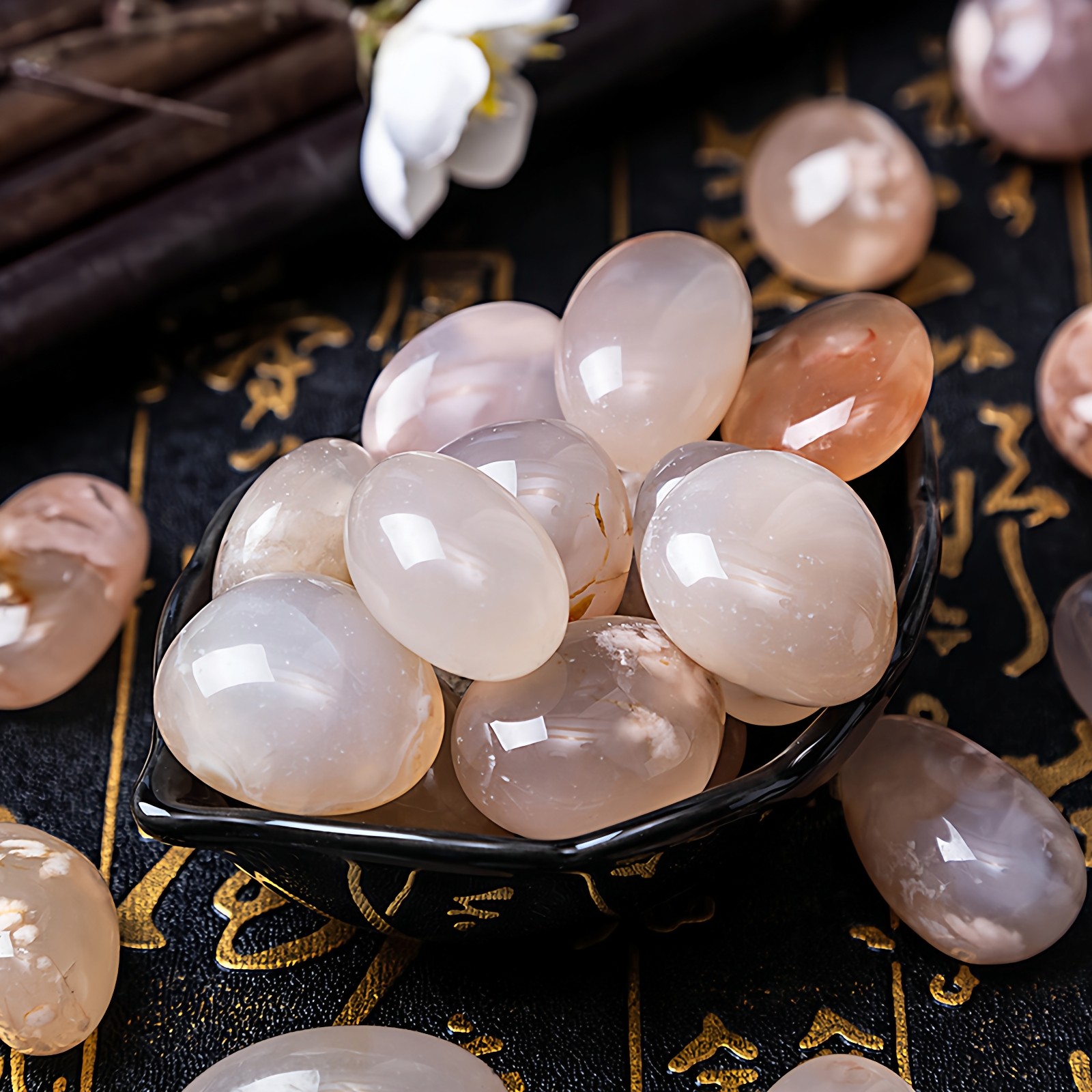 鹅卵石雨花石原石天然小石子鱼缸花盆水族箱装饰盆栽海洋玉髓玛瑙