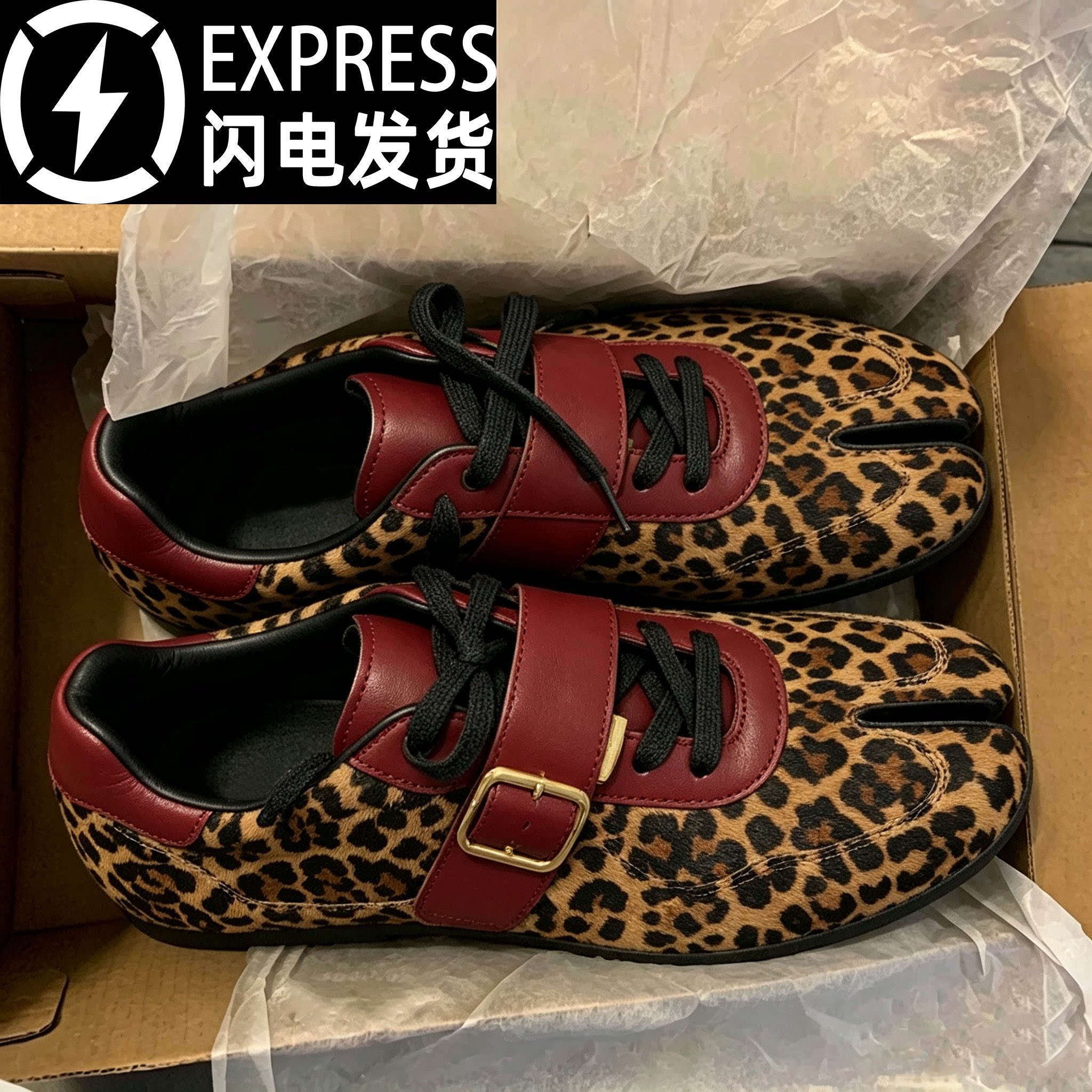 原盒原标正品豹纹扣帕分趾德训鞋女款202626秋季爆款休闲运动鞋潮图片