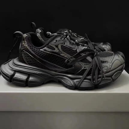 高端巴家3xl黑武士老爹鞋做旧男鞋女冬季2025新款厚底增高运动鞋