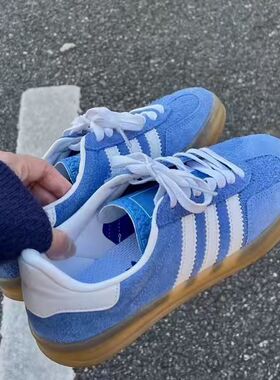 莆田OG高端绒面蓝色德训鞋复古美式阿甘板鞋男女款冬季休闲运动鞋