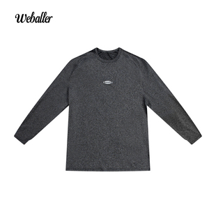 WEBALLER秋冬季雪花灰高弹长袖投篮服透气速干运动休闲户外室内