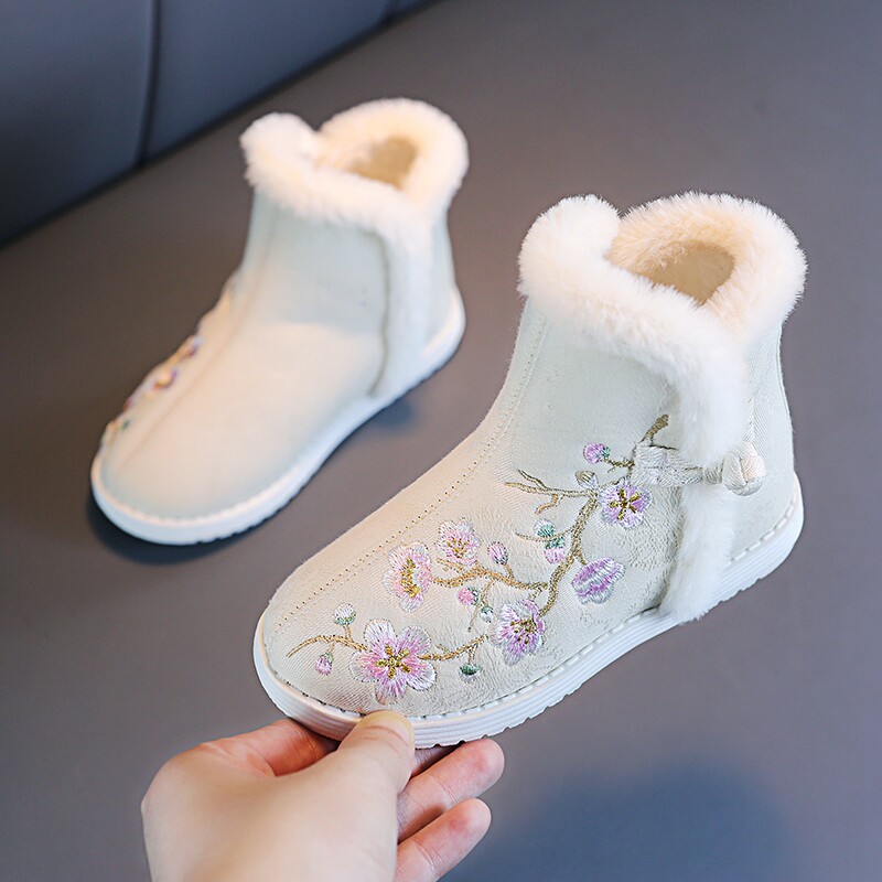 儿童拜年鞋2025新款汉服鞋女童马面裙鞋冬季加绒绣花鞋中国风棉靴,童鞋/婴儿鞋/亲子鞋,儿童汉服鞋,淘宝优惠券,粉丝福利购,淘宝优惠卷