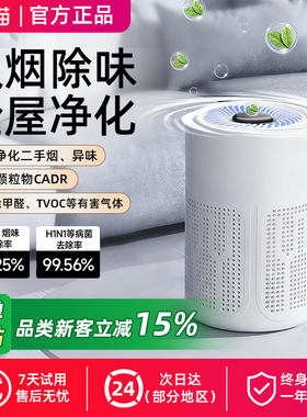 桌面空气净化器办公室除甲醛家用小型吸烟净化机除烟宠物味除臭机