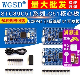 STC89C52RC核心板 51单片机系统板 LQFP44 小系统板 51开发板学习