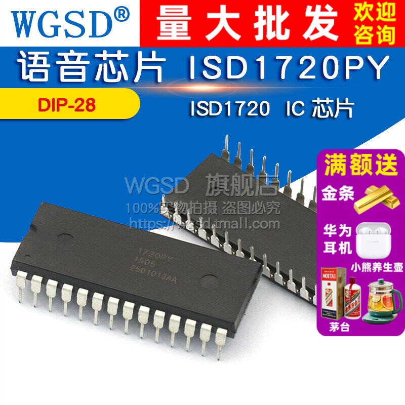 WGSD 语音芯片 ISD1720PY ISD1720 DIP-28 IC 芯片