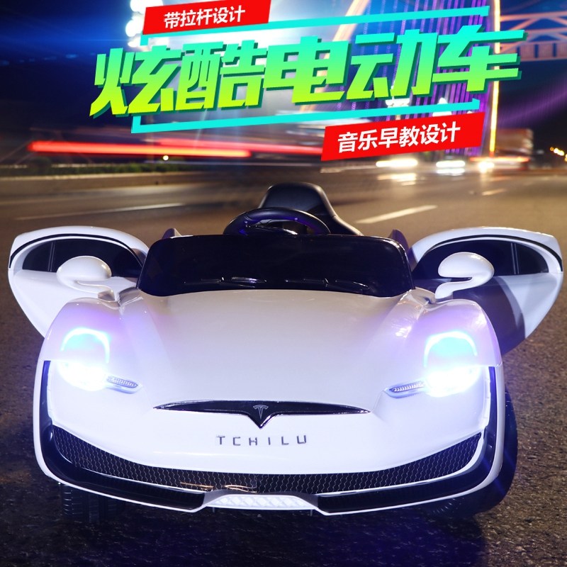 特斯拉儿童电动车四轮汽车可坐人遥控宝宝充电四驱童车小孩玩具车